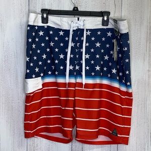 TRINITY Swim BOARD SHORTS STRETCH AMERICAN FLAG